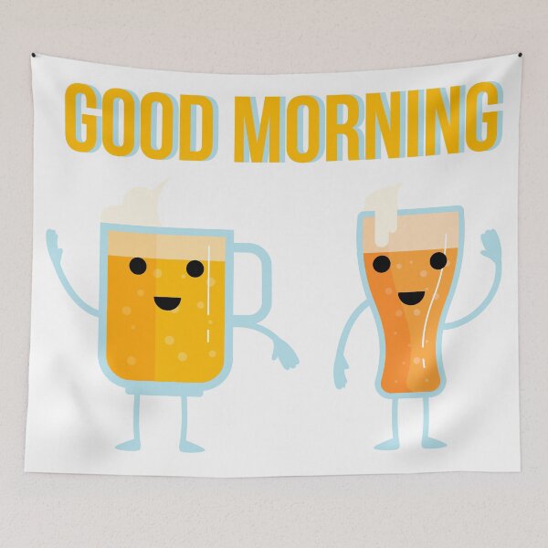 Item preview, Good Morning. Funny glasses of beer wish you good morning. designed and sold by lakokakr.