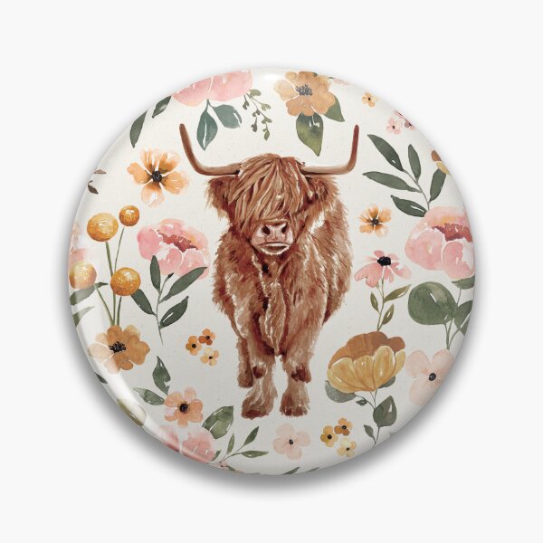 Item preview, Highland Cow Boho Floral designed and sold by cateandrainn.