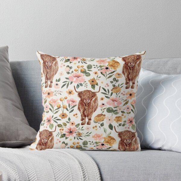 Item preview, Highland Cow Boho Floral designed and sold by cateandrainn.
