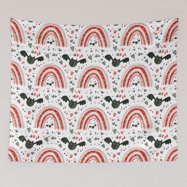 Item preview, BOHO Bats | Black and Red Rainbow designed and sold by rebekahandco.