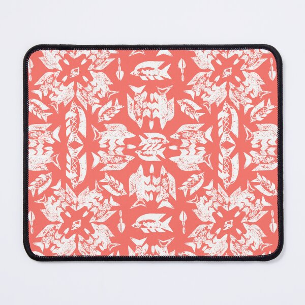 Item preview, Wild Ocean Fish - White on Coral designed and sold by bmfabricdesigns.