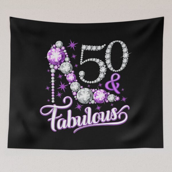 Item preview, Womens 50th Birthday design. 50 & Fabulous women's, ladies V-Neck designed and sold by murkybustle9.
