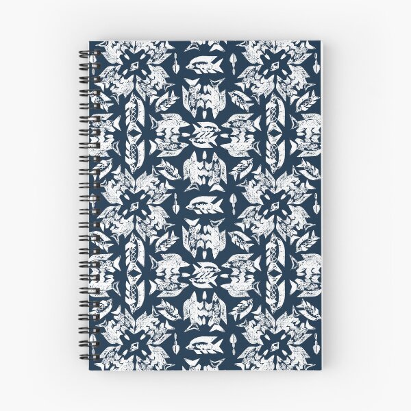 Item preview, Wild Ocean Fish - White on Navy designed and sold by bmfabricdesigns.