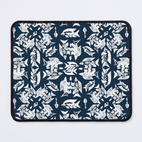 Item preview, Wild Ocean Fish - White on Navy designed and sold by bmfabricdesigns.