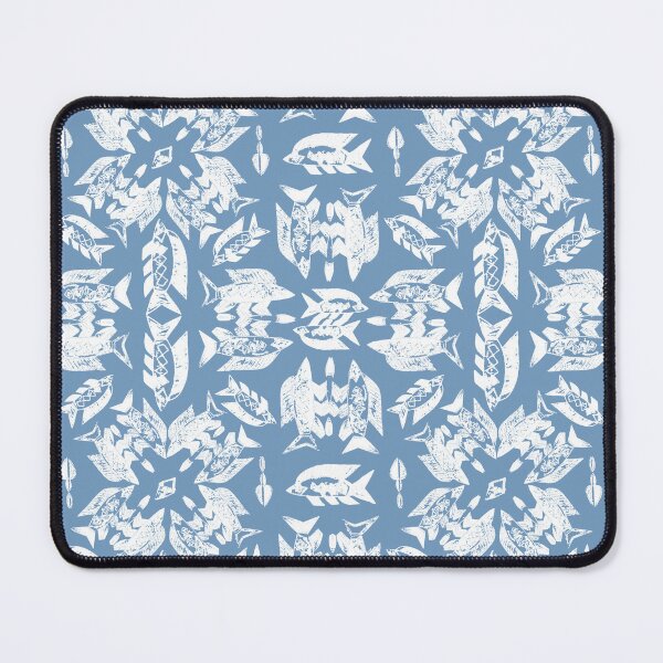 Item preview, Wild Ocean Fish - White on Blue designed and sold by bmfabricdesigns.