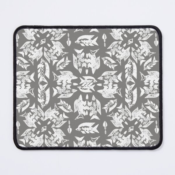 Item preview, Wild Ocean Fish - White on Gray designed and sold by bmfabricdesigns.