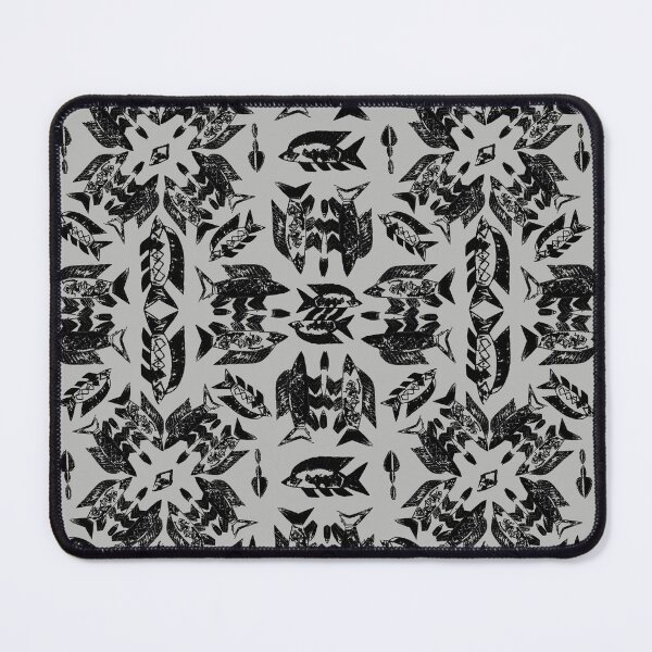Item preview, Wild Ocean Fish - Black on Gray designed and sold by bmfabricdesigns.