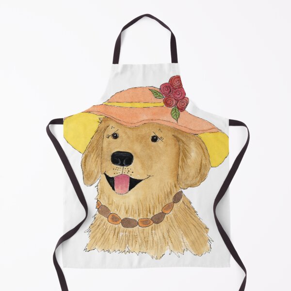Item preview, Golden Retriever in Peach hat designed and sold by PawsInTheGarden.