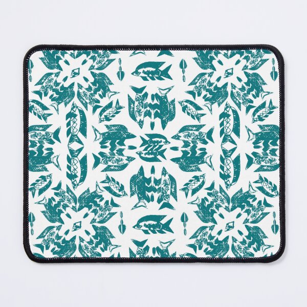 Item preview, Wild Ocean Fish - Teal on White designed and sold by bmfabricdesigns.