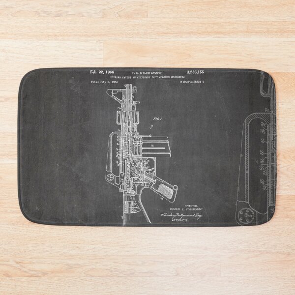 Item preview, M16 Rifle Patent - Military Rifle Art - Black Chalkboard designed and sold by patentpress.