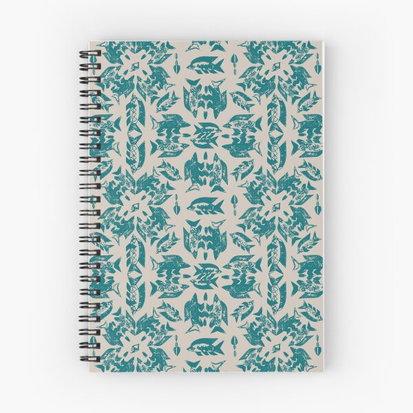 Item preview, Wild Ocean Fish - Teal on Taupe designed and sold by bmfabricdesigns.