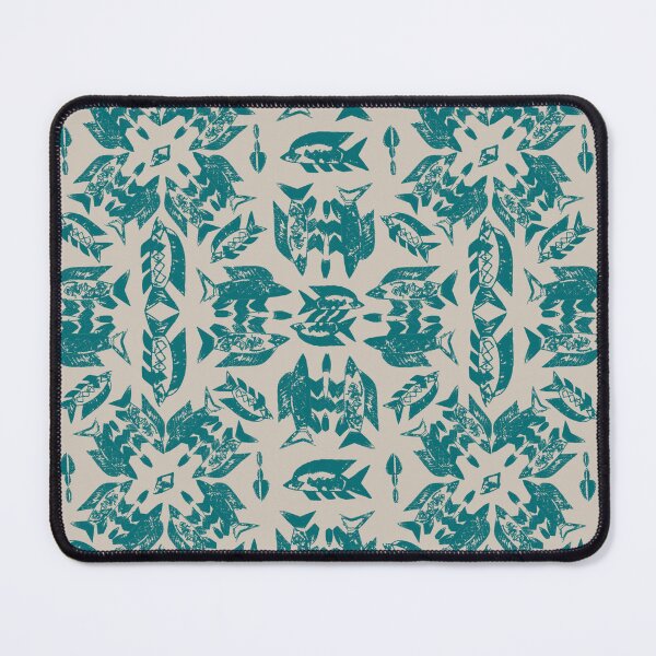 Item preview, Wild Ocean Fish - Teal on Taupe designed and sold by bmfabricdesigns.