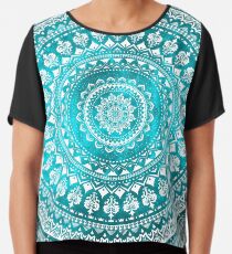 Mandala Turquoise Chiffon Top