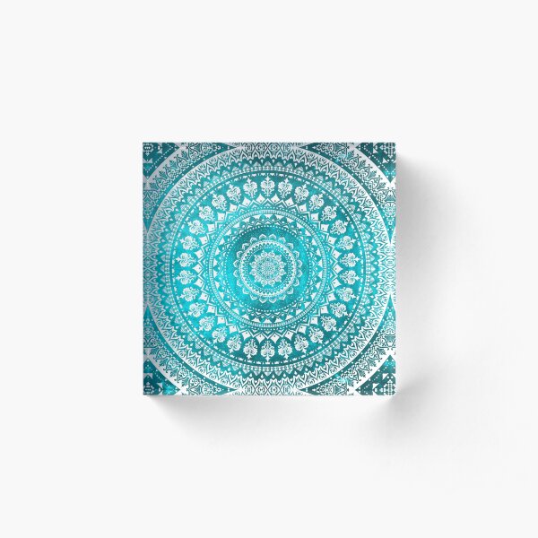 Mandala Turquoise Acrylic Block