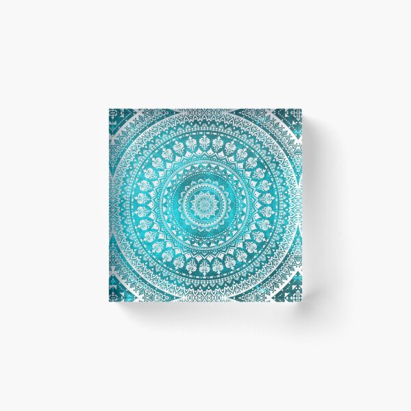Mandala Turquoise Acrylic Block