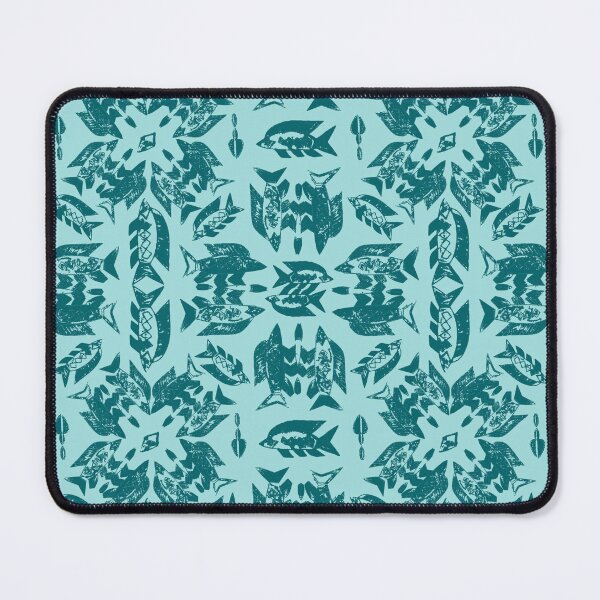 Item preview, Wild Ocean Fish - Teal on Aqua designed and sold by bmfabricdesigns.