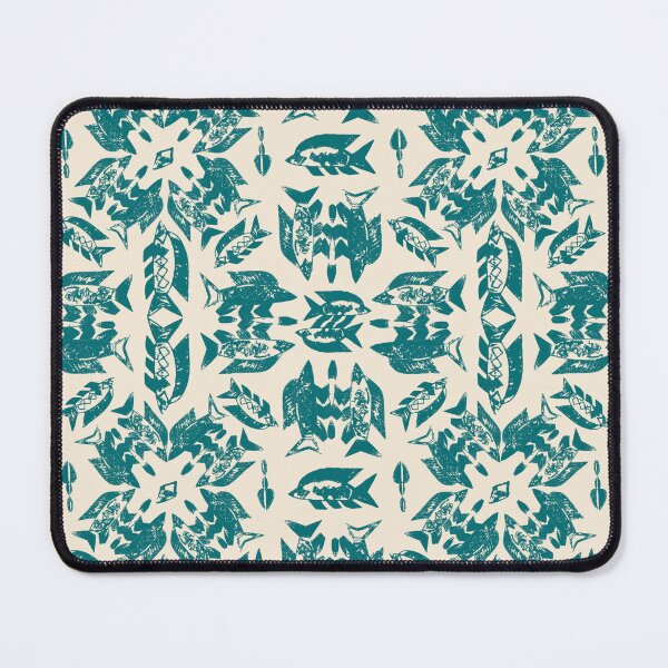 Item preview, Wild Ocean Fish - Teal on Cream designed and sold by bmfabricdesigns.