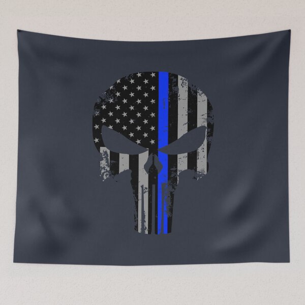 Item preview, Thin Blue Line Patriot Skull designed and sold by AJ  Liber.