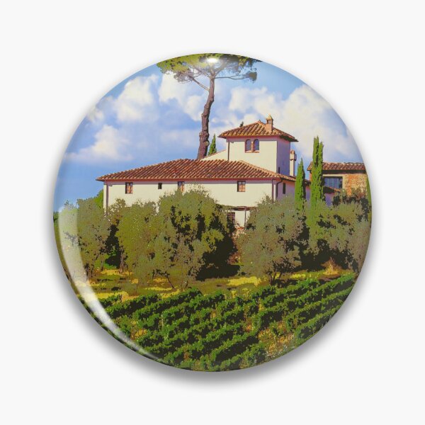 Item preview, Tuscany Italy - Retro Style Tuscan Vineyard Art designed and sold by molamode.