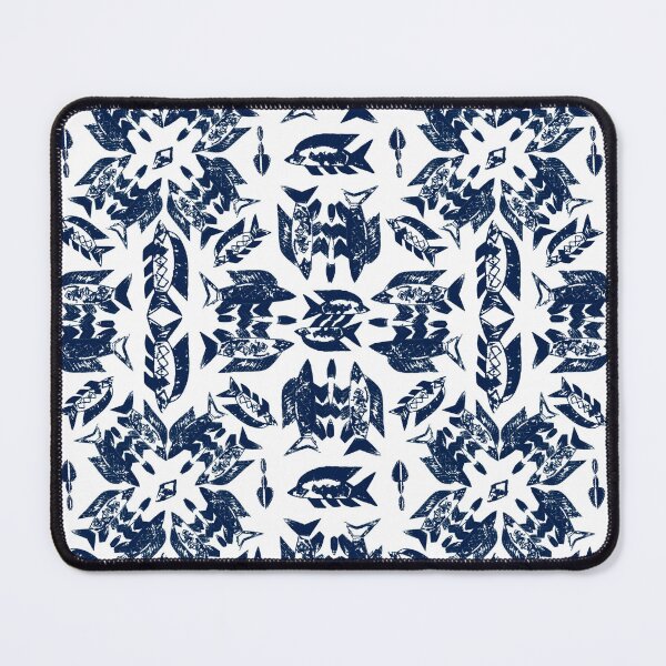 Item preview, Wild Ocean Fish - Navy on White designed and sold by bmfabricdesigns.