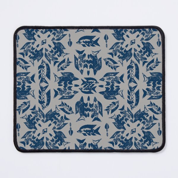 Item preview, Wild Ocean Fish - Navy on Gray designed and sold by bmfabricdesigns.