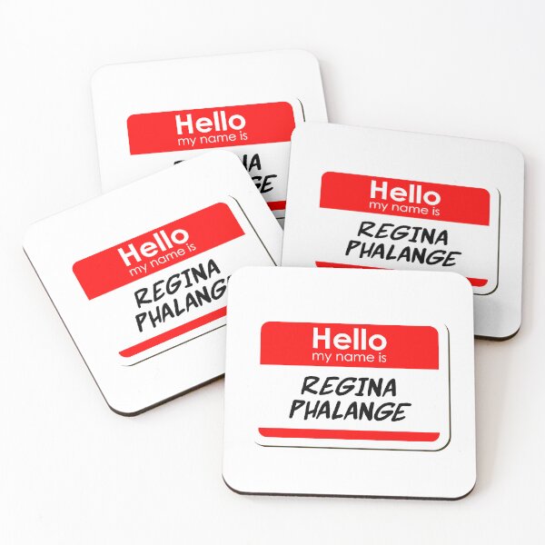 Item preview, Hello My Name Is Regina Phalange funny name tag designed and sold by ThreadlyAndCo.
