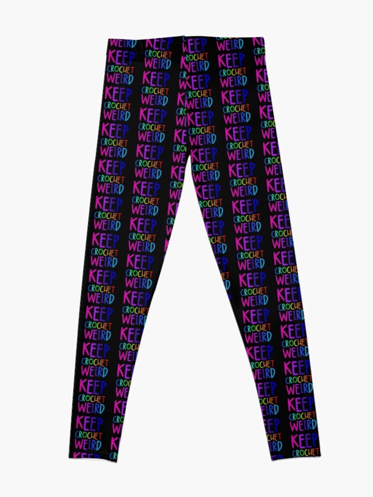 Death Before Knitting! #Crochetlife Leggings for Sale by PinkSheepMerch