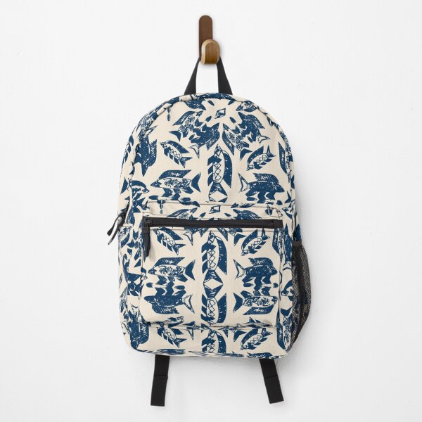 Item preview, Wild Ocean Fish - Navy on Cream designed and sold by bmfabricdesigns.