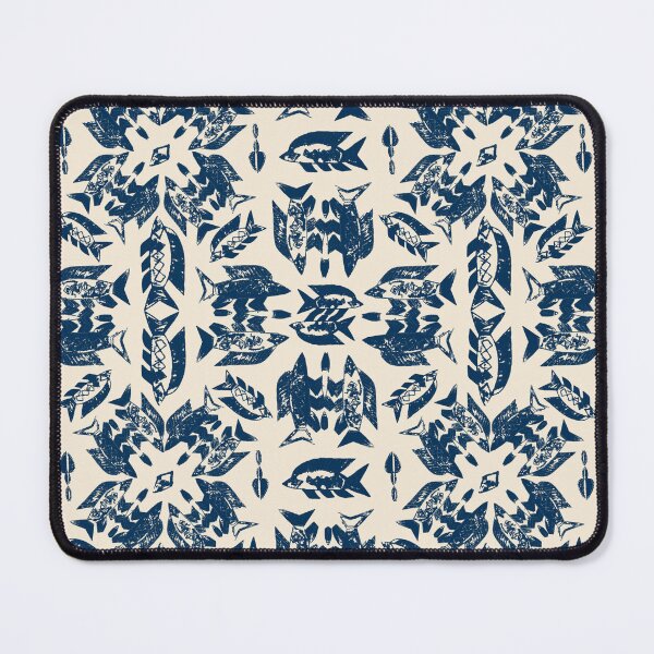 Item preview, Wild Ocean Fish - Navy on Cream designed and sold by bmfabricdesigns.