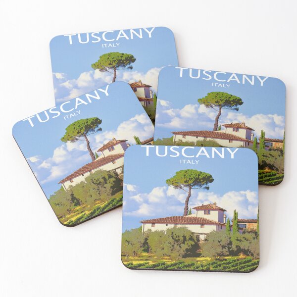 Item preview, Tuscany Italy - Retro Style Tuscan Vineyard Art designed and sold by molamode.