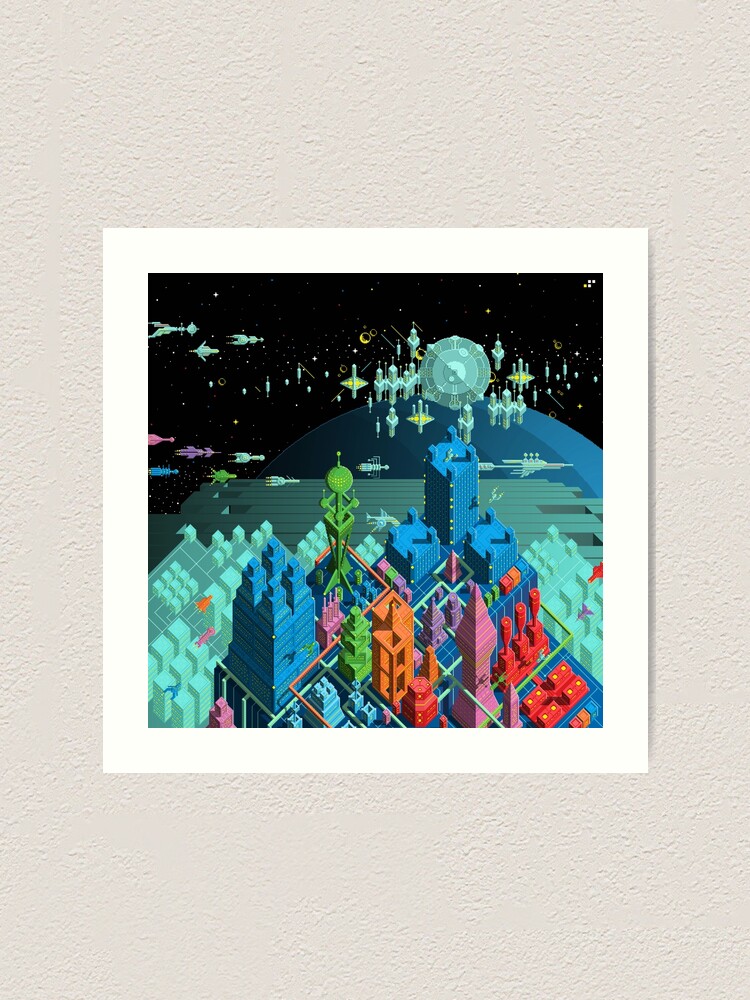 Thumbnail 2 of 3, Art Print, Pulse City designed and sold by Slynyrd.