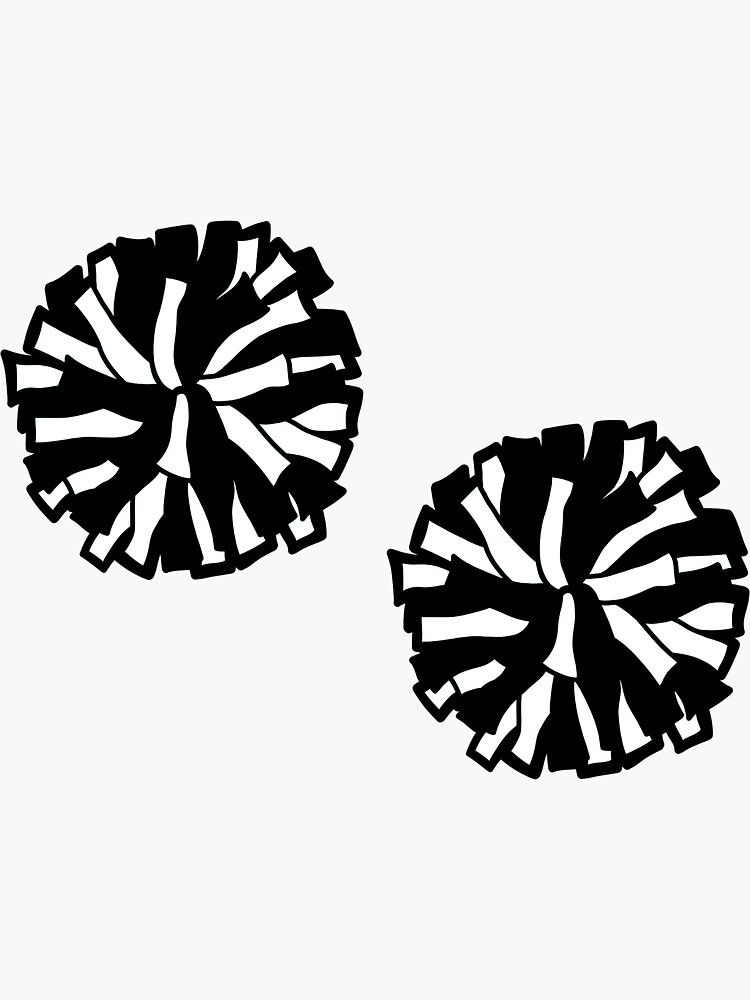 Pom Poms (Black & White) Sticker for Sale by crystalcreative