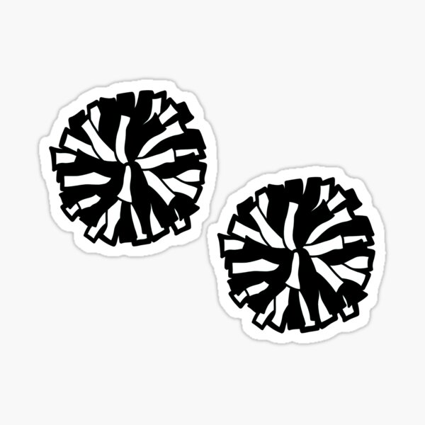 "Pom Poms (Black & White)" Sticker for Sale by crystalcreative | Redbubble