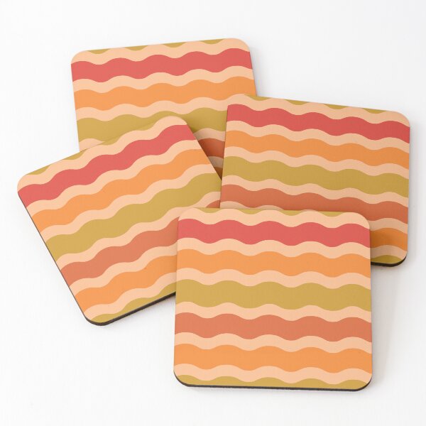 Item preview, Retro 70s  waves pattern in orange, red, green and beige  designed and sold by Yasminepatterns .
