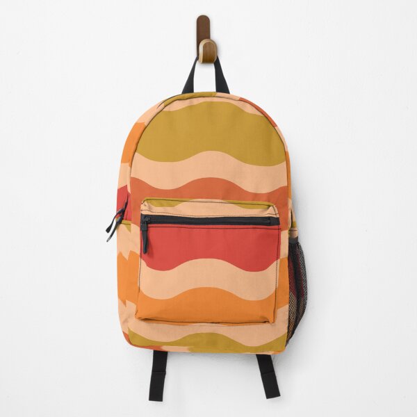 Item preview, Retro 70s  waves pattern in orange, red, green and beige  designed and sold by Yasminepatterns .