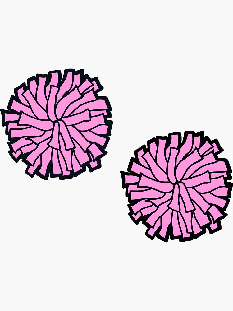 Cheerleader Pink Pom Poms | Sticker