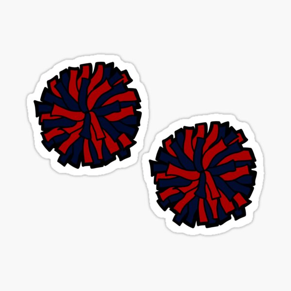 Pom Poms (Red & White) Sticker for Sale by crystalcreative