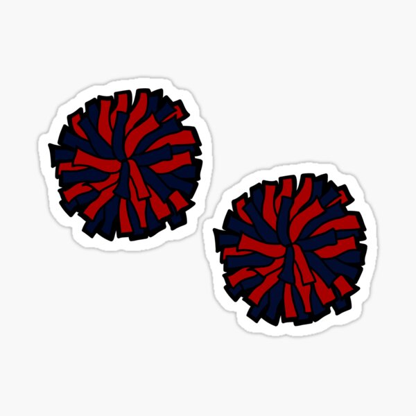 Pom Poms (Blue & White) | Sticker