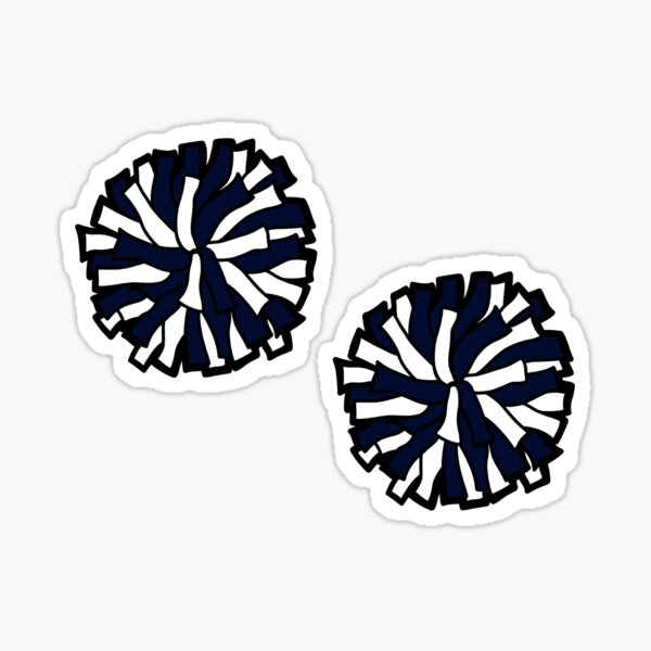 Pom Poms (Navy & White) Sticker for Sale by crystalcreative