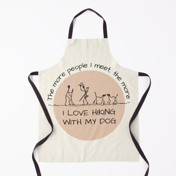 Item preview, I love hiking with my dog badge illustration and funny hiking quote around it designed and sold by WordStruggle.