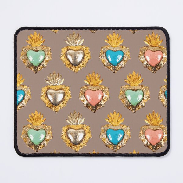 Item preview, Mexican pastel colors sacred heart golden oaxaca folk art elegant beige seamless pattern designed and sold by T-Mex.
