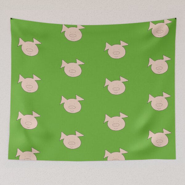 Aperçu de l'œuvre Visage De Cochon Mignon Heureux, Vert. Souriant créée et vendue par PiggingJapan.