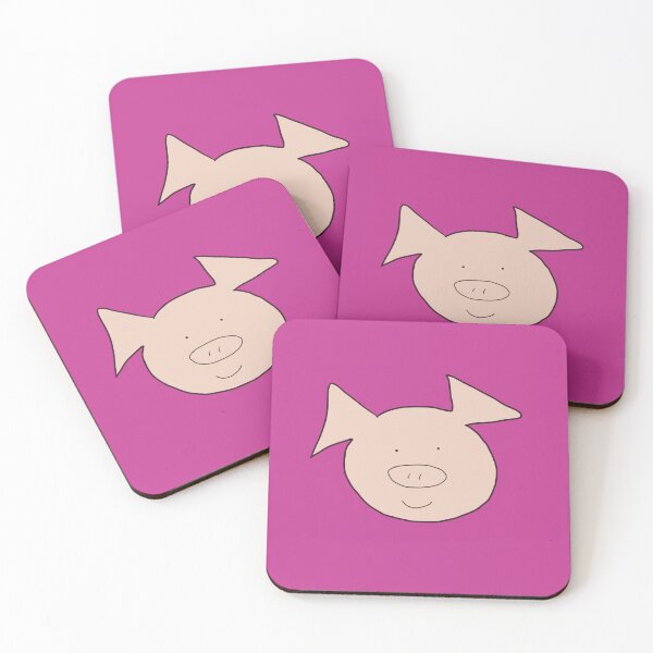 Aperçu de l'œuvre Visage De Cochon Mignon Heureux, Rose. Sourire créée et vendue par PiggingJapan.