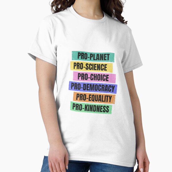 Vista previa del artículo con la obra «Pro-Planeta, Pro-Ciencia, Pro-Democracia», diseñado y vendido por jitterfly.