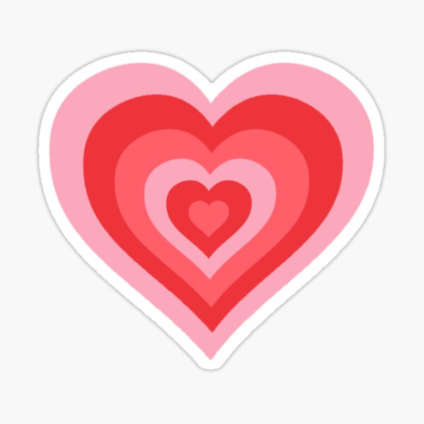 pink and red heart Sticker