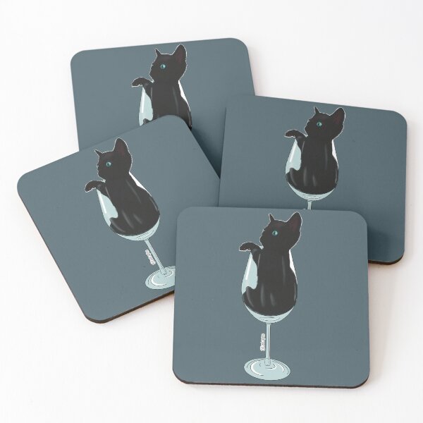 Item preview, black cat glass designed and sold by LesLapins.