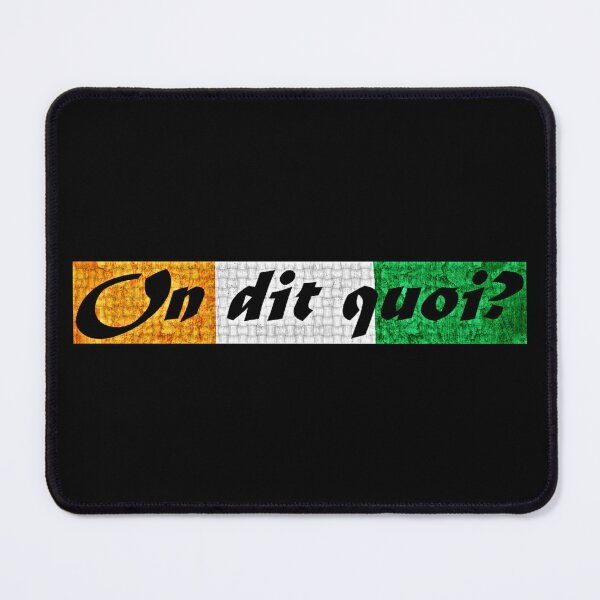 Item preview, "On dit quoi ?" African French slang greeting in Cote d'Ivoire flag colours designed and sold by Tony Cisse.