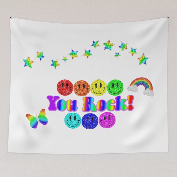 Item preview, "you rock" colorful kid core design designed and sold by Jessi-Sketches.