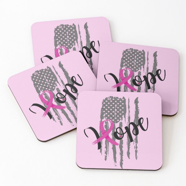 Item preview, Hope Pink Ribbon Cancer USA Flag Fighter Stronger Breast Cancer Awareness designed and sold by CarantinedChaos.