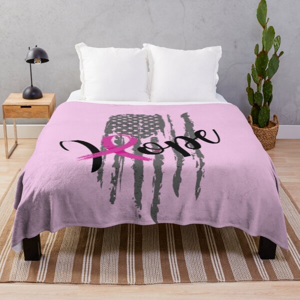 Item preview, Hope Pink Ribbon Cancer USA Flag Fighter Stronger Breast Cancer Awareness designed and sold by CarantinedChaos.